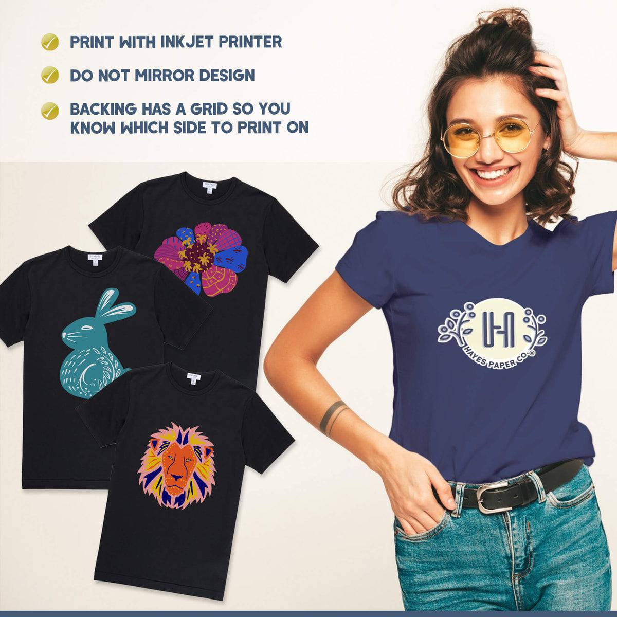 Hayes Paper Co.® White Heat Transfer Paper for applying to fabrics